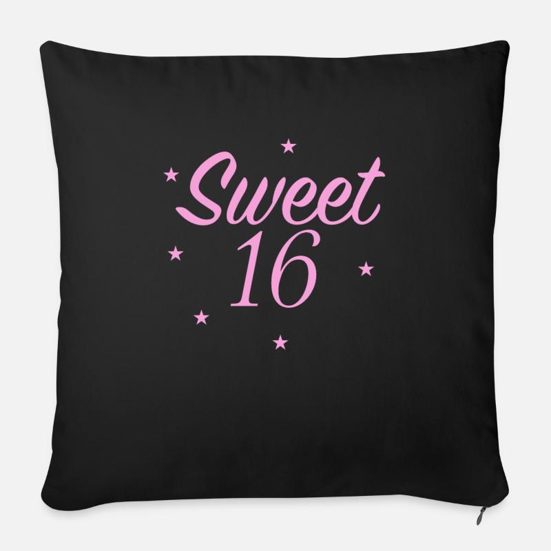 Damen Sweet 16 Geburtstag T-Shirt - Sofakissenbezug 45 x 45 cm - Schwarz