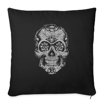 Skull skull skull head skeleton skull - Sofa pillowcase 17,3'' x 17,3'' (45 x 45 cm) - black - Front