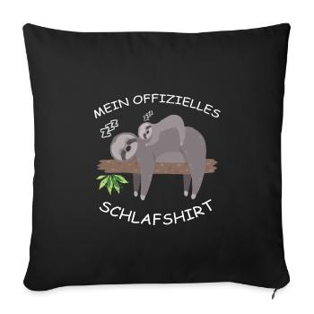 Mein Offizielles Schlafshirt - Sofakissenbezug 45 x 45 cm - Schwarz - Vorne