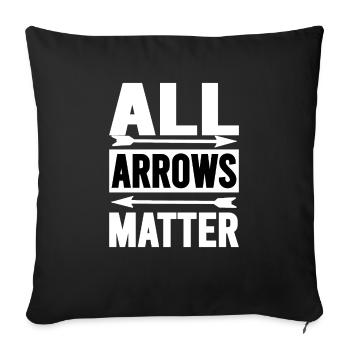 Tir à l'arc archer hobby cadeau flèche - Housse de coussin décorative 45 x 45 cm - noir - Devant