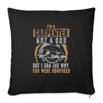 Carpenter and roofer gift shirt carpenter - Sofa pillowcase 17,3'' x 17,3'' (45 x 45 cm) - black - Front