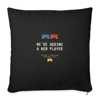 Un design amusant pour les femmes enceintes enceintes - Housse de coussin décorative 45 x 45 cm - noir - Devant