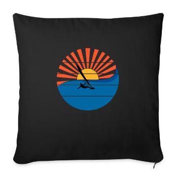 Windsurfer Sunset Windsurfing Windsurfing Gift - Sofa pillowcase 17,3'' x 17,3'' (45 x 45 cm) - black - Front