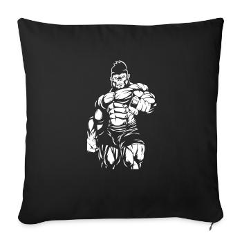 Musculation Gorilla Fitness Workout fit Gift - Housse de coussin décorative 45 x 45 cm - noir - Devant