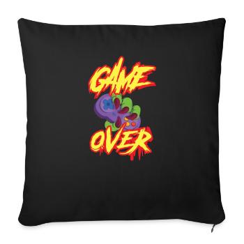 Game Over Gaming Gamer jeu cadeau passé - Housse de coussin décorative 45 x 45 cm - noir - Devant