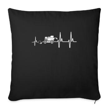 Heartbeat combine harvester farm agriculture - Sofa pillowcase 17,3'' x 17,3'' (45 x 45 cm) - black - Front