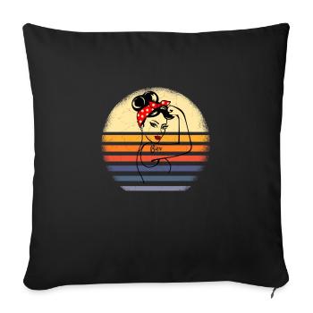 Retro Vintage Women Beer Lover Gift - Sofakissenbezug 45 x 45 cm - Schwarz - Vorne
