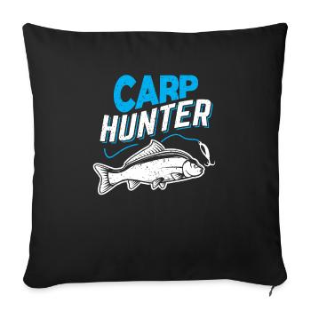 Carp Hunter Angler Angeln Angelrute Geschenk - Sofakissenbezug 45 x 45 cm - Schwarz - Vorne