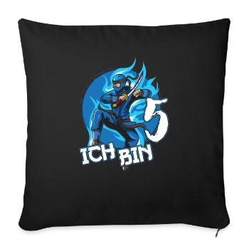 Blauer Ninja Fünften 5 Geburtstag Junge Geschenk - Sofakissenbezug 45 x 45 cm - Schwarz - Vorne