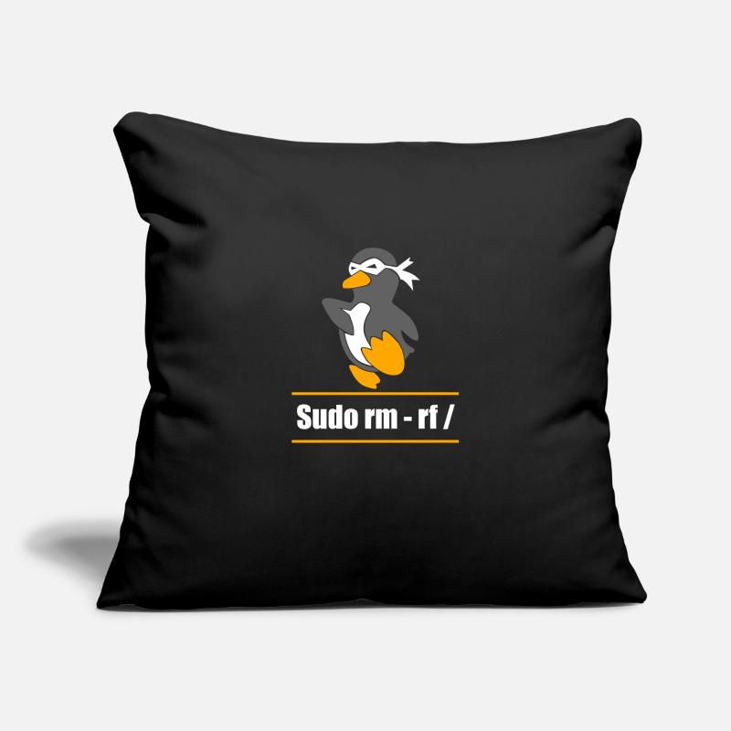 Tux Linux Pinguin Sudo Rm Rf Computerfreak Hacker Sofakissenbezug 45 x 45 cm
