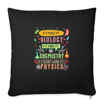 Funny Biologie, Chimie, Physique Design - Housse de coussin décorative 45 x 45 cm - noir - Devant