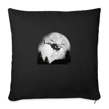 Hélicoptère hélicoptère cadeau pilote volant - Housse de coussin décorative 45 x 45 cm - noir - Devant
