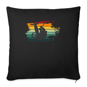 Retro Sloth Vintage Gift - Sofa pillowcase 17,3'' x 17,3'' (45 x 45 cm) - black - Front