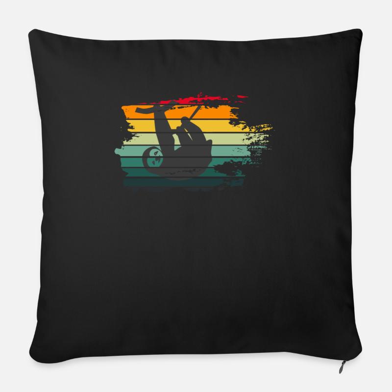 Retro Faultier Vintage Geschenk - Sofakissenbezug 45 x 45 cm - Schwarz