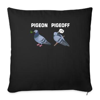 Colombe de pigeon animaux drôles - Housse de coussin décorative 45 x 45 cm - noir - Devant