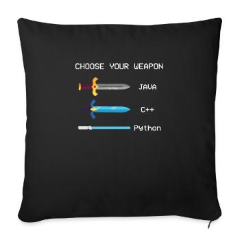 choisissez vos langages de programmation d'armes informatique - Housse de coussin décorative 45 x 45 cm - noir - Devant