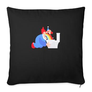 Funny puking clown rainbow gift - Sofa pillowcase 17,3'' x 17,3'' (45 x 45 cm) - black - Front