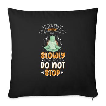 Land turtle tortoise design for Tortoise - Sofa pillowcase 17,3'' x 17,3'' (45 x 45 cm) - black - Front