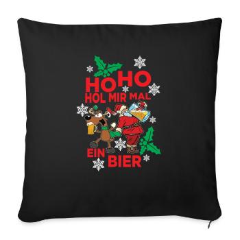 Funny Ho Ho get me a beer Ugly xmas - Sofa pillowcase 17,3'' x 17,3'' (45 x 45 cm) - black - Front