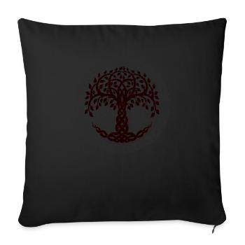 Yggdrasil Viking Tree of Life Edda Nordic - Housse de coussin décorative 45 x 45 cm - noir - Devant