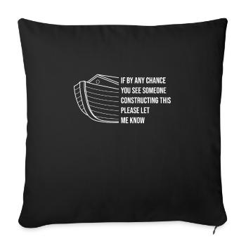 Drôle Dieu Jésus Foi Religieuse Pun Noah Meme Joke - Housse de coussin décorative 45 x 45 cm - noir - Devant