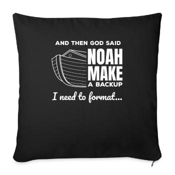 Programmeur chrétien Data Science Coder Jesus - Housse de coussin décorative 45 x 45 cm - noir - Devant