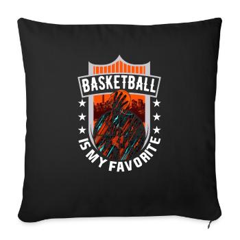 Basketball player basketball BBall Basket - Sofa pillowcase 17,3'' x 17,3'' (45 x 45 cm) - black - Front