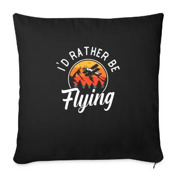 Aviator airplane flying runway gift - Sofa pillowcase 17,3'' x 17,3'' (45 x 45 cm) - black - Front