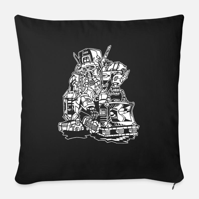 un homme teknival - Housse de coussin décorative 45 x 45 cm - noir