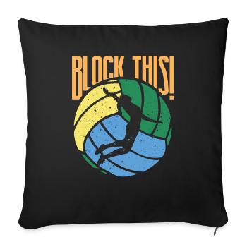 Équipe de volleyball de volleyball de plage - Housse de coussin décorative 45 x 45 cm - noir - Devant