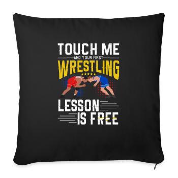 Lutte lutteurs lutte lutteur arts martiaux - Housse de coussin décorative 45 x 45 cm - noir - Devant