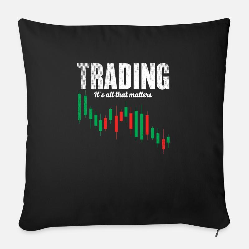 Day-Trading - Trading - Sofakissenbezug 45 x 45 cm - Schwarz