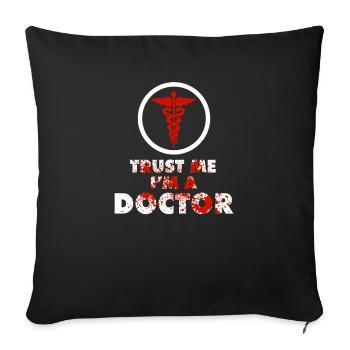 Médecin médecin médecine étudiant médecine chirurgien - Housse de coussin décorative 45 x 45 cm - noir - Devant