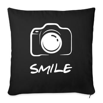 Camera Photographer Photography Gift Smile - Sofa pillowcase 17,3'' x 17,3'' (45 x 45 cm) - black - Front