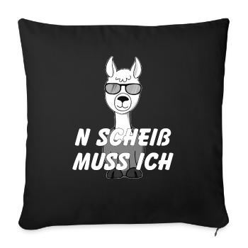 N Scheiß muss ich Lama - Sofakissenbezug 45 x 45 cm - Schwarz - Vorne