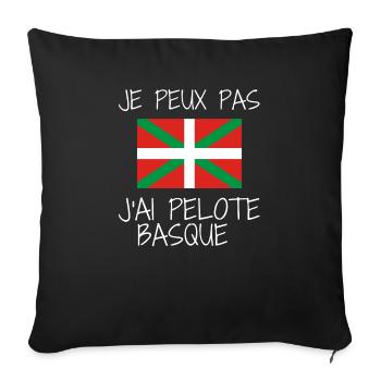 Pelote Basque Je Peux Pas J'ai Pelote Basque Pays - Housse de coussin décorative 45 x 45 cm - noir - Devant