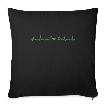 Planeurs Planeurs Rythme cardiaque - Housse de coussin décorative 45 x 45 cm - noir - Devant