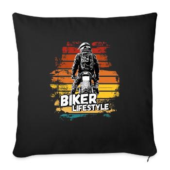 Motorcycle Lifestyle / Moto / moto biker - Housse de coussin décorative 45 x 45 cm - noir - Devant