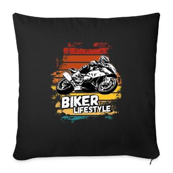 Motorcycle Lifestyle / Motorrad / Motorräder biker - Sofakissenbezug 45 x 45 cm - Schwarz - Vorne
