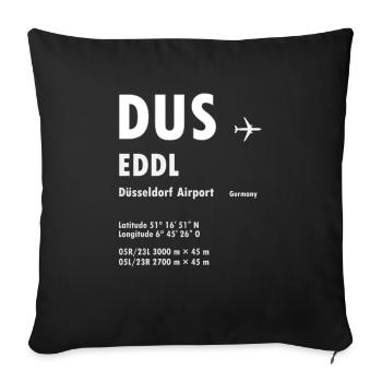DUS Dusseldorf Airport Airport Gift - Sofa pillowcase 17,3'' x 17,3'' (45 x 45 cm) - black - Front