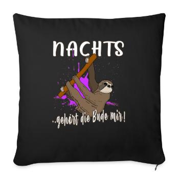 nachtschicht faultier nachtarbeit schichtarbeit - Sofakissenbezug 45 x 45 cm - Schwarz - Vorne