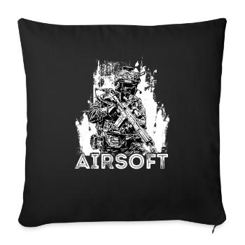 Airsoft / Softair / Softgun / AEG Airsoft Milsim - Housse de coussin décorative 45 x 45 cm - noir - Devant