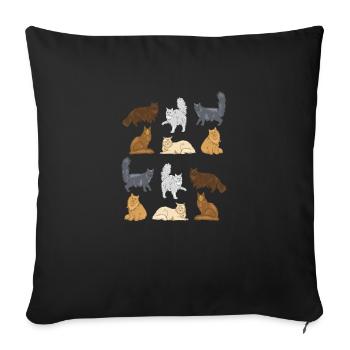 Maine Coon Cat Cats Kitten - Sofa pillowcase 17,3'' x 17,3'' (45 x 45 cm) - black - Front
