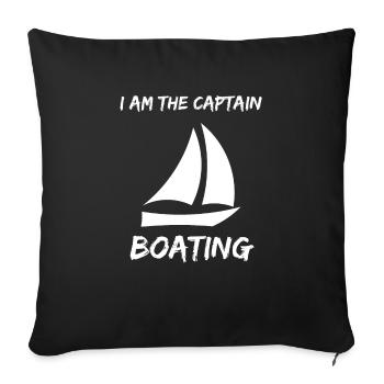 Boot Regatta . Bateau à moteur yacht à moteur . Yacht Voile - Housse de coussin décorative 45 x 45 cm - noir - Devant