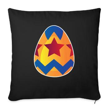 Easter egg - Sofa pillowcase 17,3'' x 17,3'' (45 x 45 cm) - black - Front