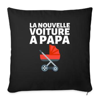 La Nouvelle Voiture De Papa Humour Futur Papa - Housse de coussin décorative 45 x 45 cm - noir - Devant