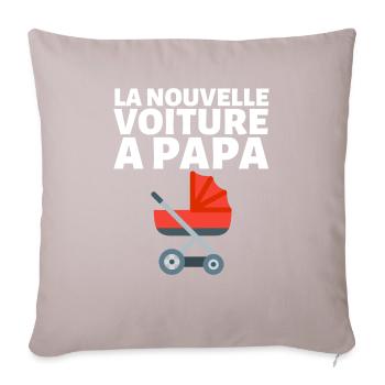 La Nouvelle Voiture De Papa Humour Futur Papa - Housse de coussin décorative 45 x 45 cm - taupe clair - Devant