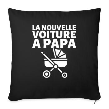La Nouvelle Voiture De Papa Humour Futur Papa - Housse de coussin décorative 45 x 45 cm - noir - Devant