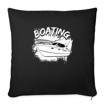 Boot Regatta . Bateau à moteur yacht à moteur . Yacht Voile - Housse de coussin décorative 45 x 45 cm - noir - Devant