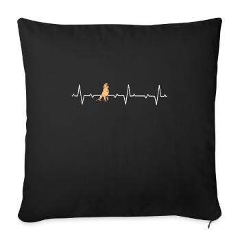 Golden Retriever Gift Dog Dog Heartbeat - Sofa pillowcase 17,3'' x 17,3'' (45 x 45 cm) - black - Front